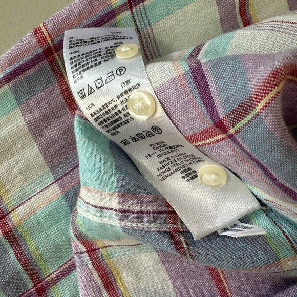 Tommy Bahama Linen Long Sleeve Button Down Shirt 2XL Blue Purple Plaid - Picture 12 of 12